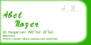 abel mozer business card
